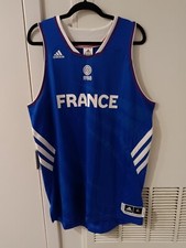 Addidas FFBB France National 2000 Olympic Blue Adult Basketball Jersey Size XL
