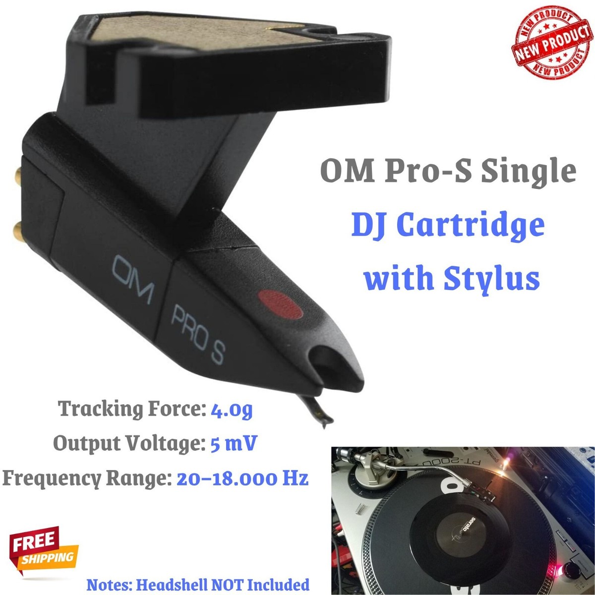 Cartridge/ Needle for Shure/ Pro S DJ Turntable Stylus Audio Cart