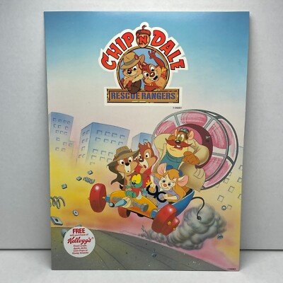 DISNEY Chip 'N Dale Rescue Rangers Vintage Pocket Folder School Holder Kelloggs