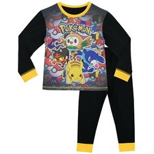 Pokemon Pyjamas Kids Boys 5 6 7 8 9 10 11 12 Years PJs Nightwear Sleepwear Black