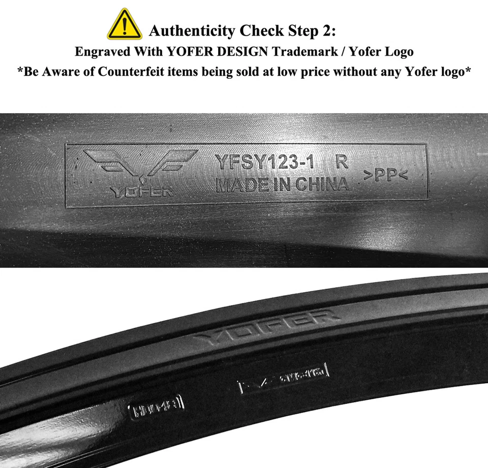 FOR 18-22 HONDA ACCORD YOFER SAN MARINO RED REAR BUMPER DIFFUSER + CORNER APRON - Image 4 of 4