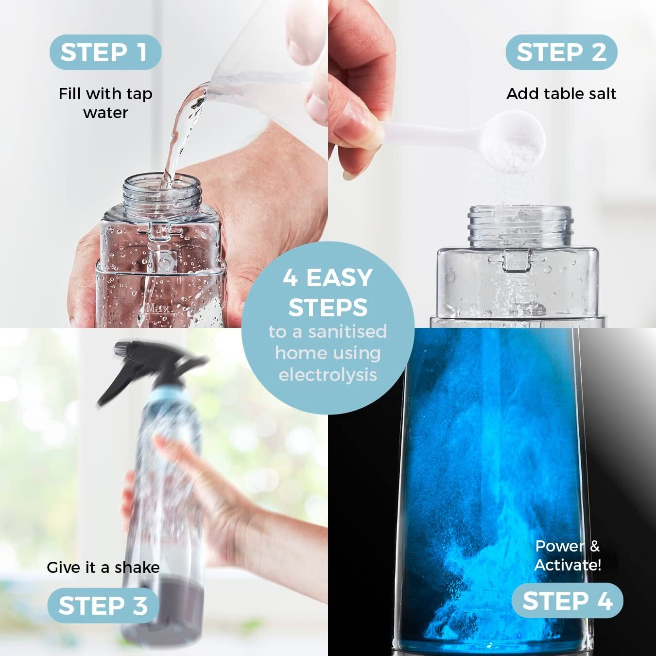 Tower T547000 Hygenesis Spray Mop 450ml Spray Bottle 2 Microfibre Pads