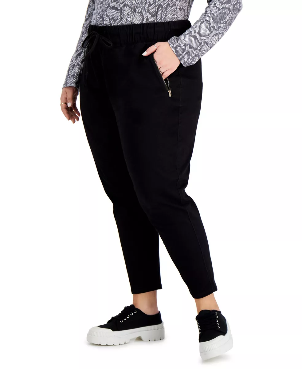 Celebrity Pink Women's Plus Size Trendy Zip-Pocket Pull-On Pants