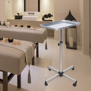 Medical Trolley Mobile Rolling Cart Aluminium Tray Salon Tattoo Stand Holder New