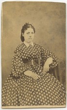 CIVIL WAR ERA LADY W/ STAMP, CDV STUDIO PORTRAIT