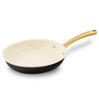 Nutrichef 10'' Medium Fry Pan-Non-stick Pan w/ Silicone Handle Interior