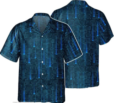 Generic Binary Code Hawaiian Shirts Matrix Code Size S-5XL