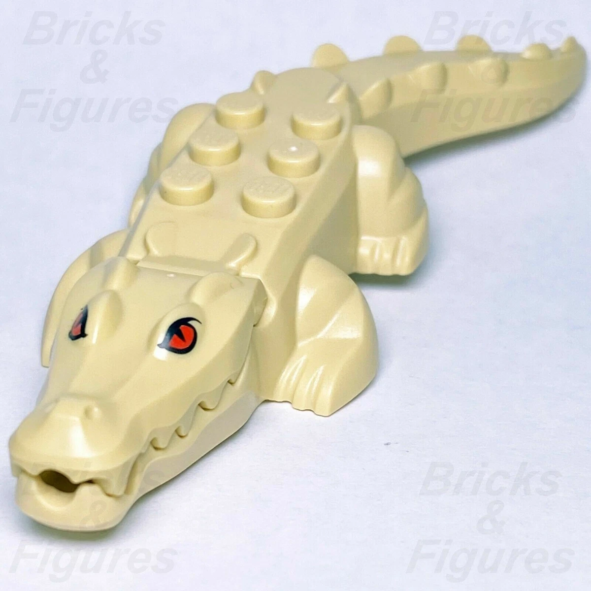 LEGO Animal Tan Alligator Crocodile w Red Eyes Water Zoo Pirate NEW