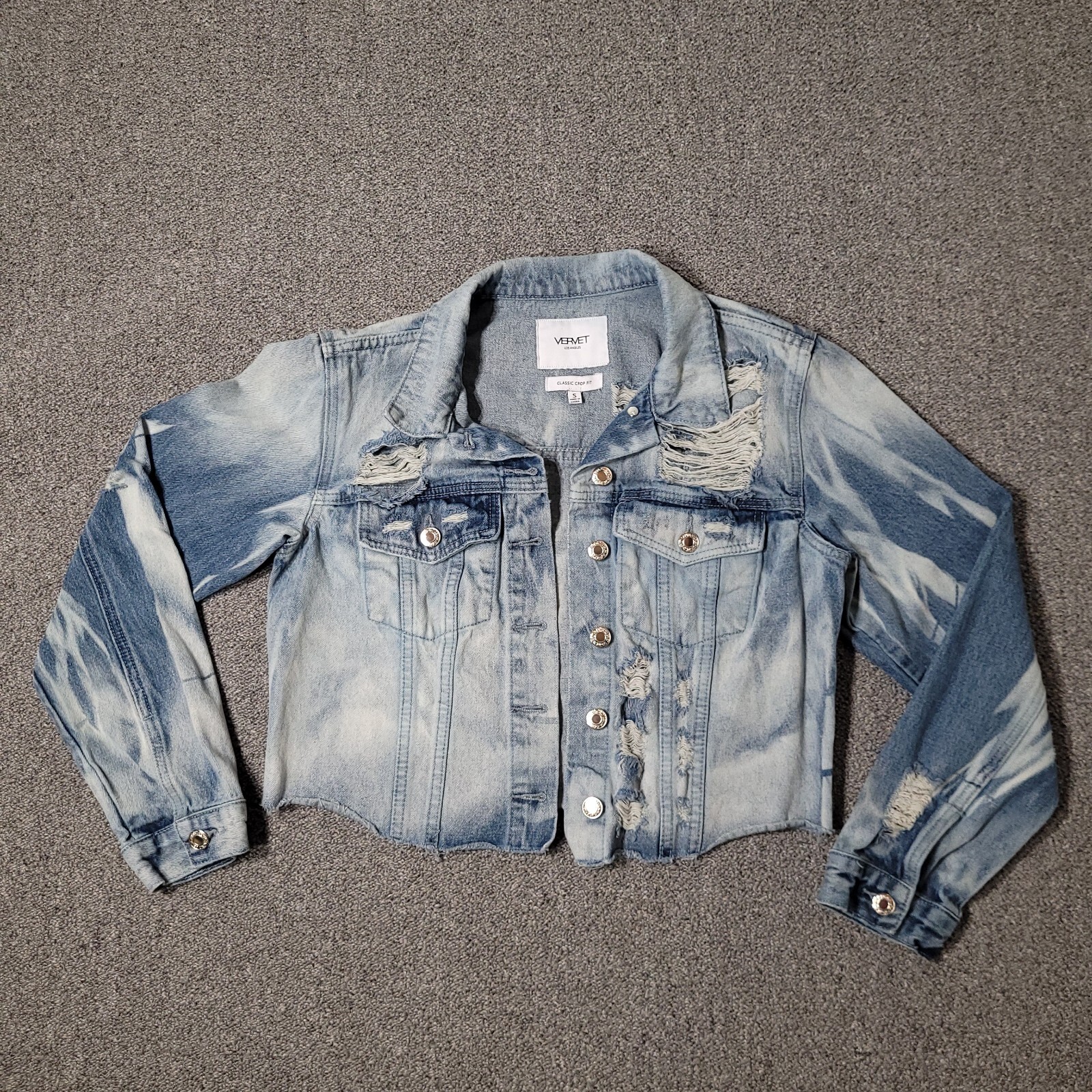 Vervet Denim Jacket Womens Small Classic Crop Fit 