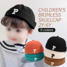 Children's Kids Brimless Cap Skullcap Rolled Cuff No Visor Beanie for Boys.