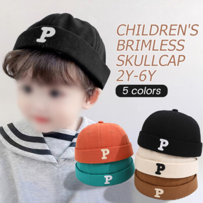 Children's Kids Brimless Cap Skullcap Rolled Cuff No Visor Beanie for 