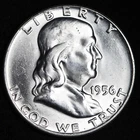 GEM BU UNCIRCULATED UNC MS 1956 SILVER FRANKLIN HALF DOLLAR BRILLIANT LUSTER