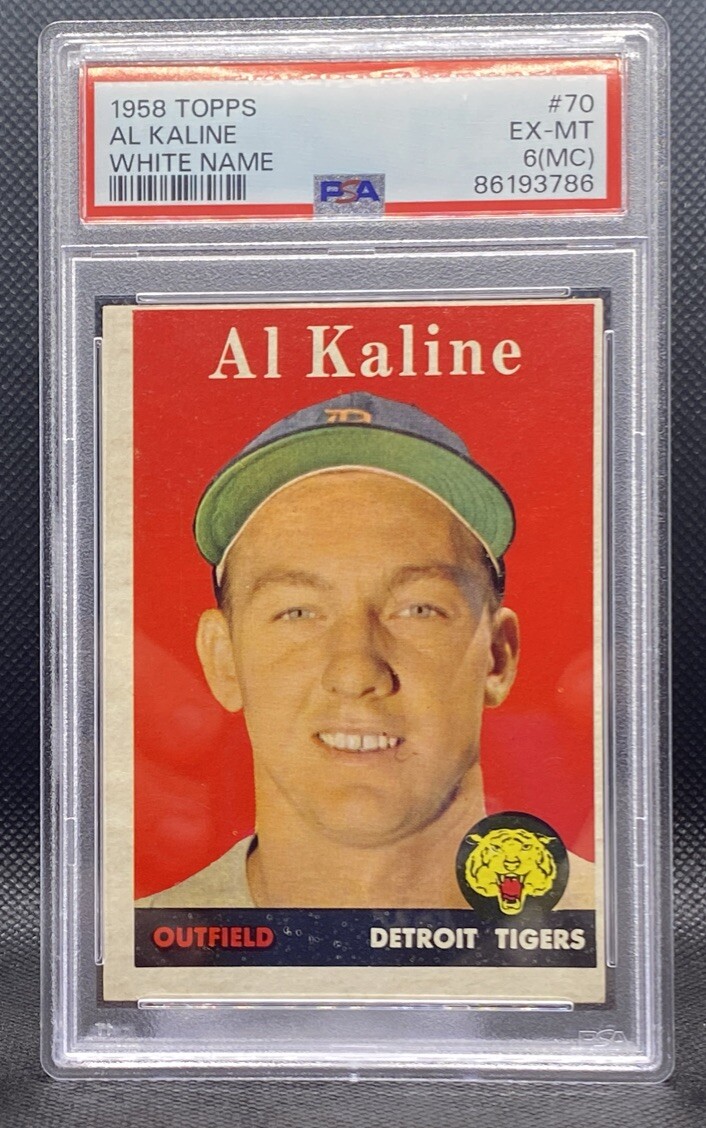 🔥🔥 1958 Topps Baseball #70 Al Kaline White Name PSA 6 Tigers 🔥🔥