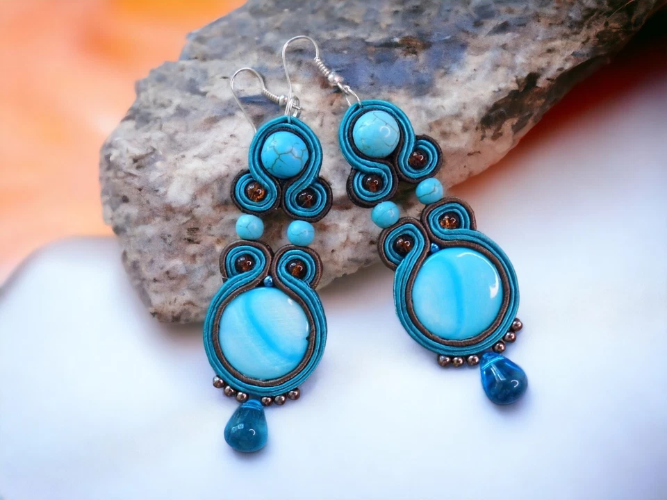 Ohrringe Technik soutache Kunsthandwerk  - Bild 3 von 3