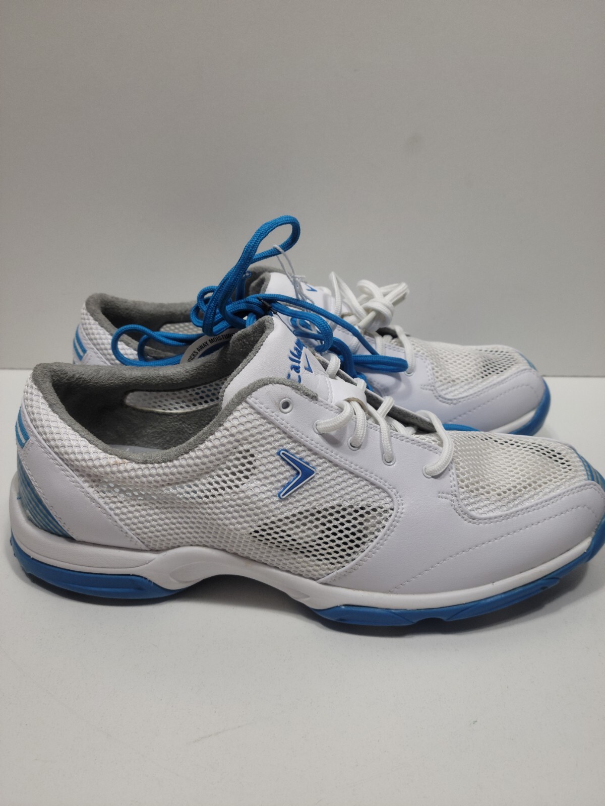 Size 10 Spikes White Turquoise Blue