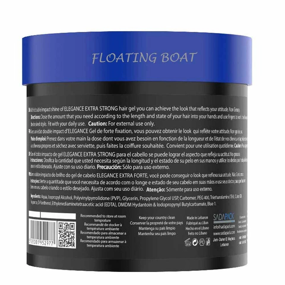 2x Elegance Hair Gel Vitamin Extra Strong Hold Protection Styling 16.9 oz /500ml - Image 4 of 4