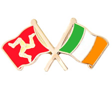 Isle Of Man and Ireland Friendship Flags Pin Badge