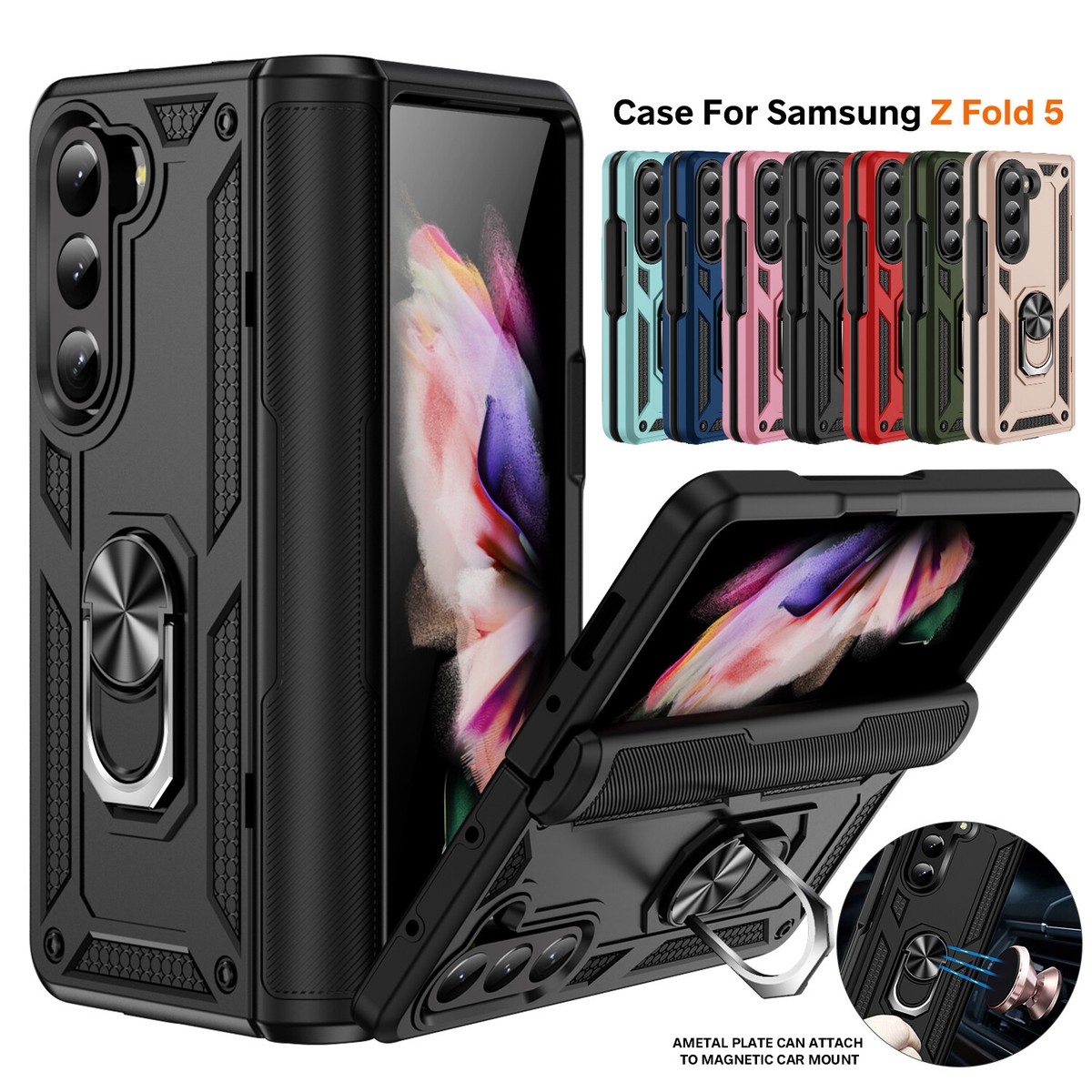 For Samsung Galaxy Z Fold 5 4 3 Shockproof Magnetic Hybrid Ring 