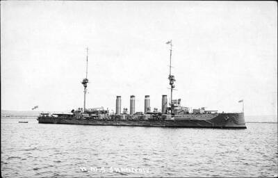 British Royal Navy Battleship Cruiser HMS Shannon SHIPPING NAVAL OLD PHOTO