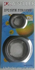 2 Pack Steel Sink Strainers Mesh Kitchen Bathroom Sink Heavy Duty 