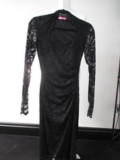Goddess Ladies black Dress Lace Party Evening Cocktail Special Occasion Size S