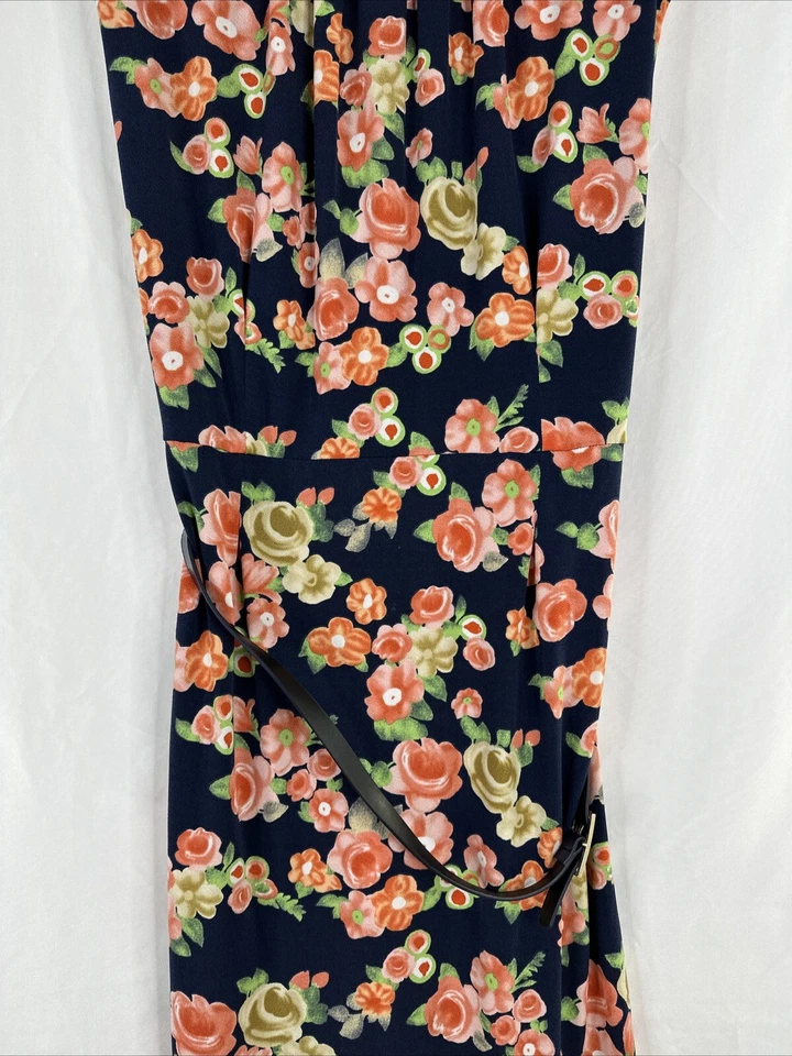 Vestido Charter Club Vaina Floral Para Mujer Talla 16 Sin Mangas Cinturón Cremallera Hombro Foto 3 de 4