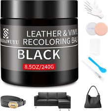 Leather Recoloring Balm,8.5Oz Leather Color Restorer,Black Leather Repair Kit fo