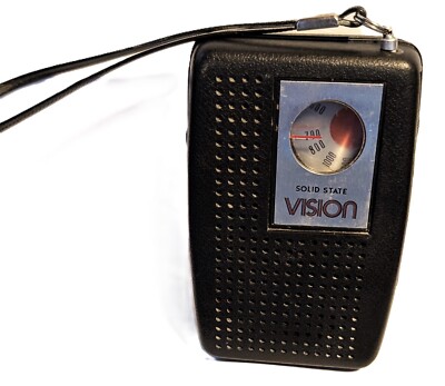 VISION SOLID STATE RADIO   AM WORKS (Video) VINTAGE BLACK RETRO  PET RESCUE