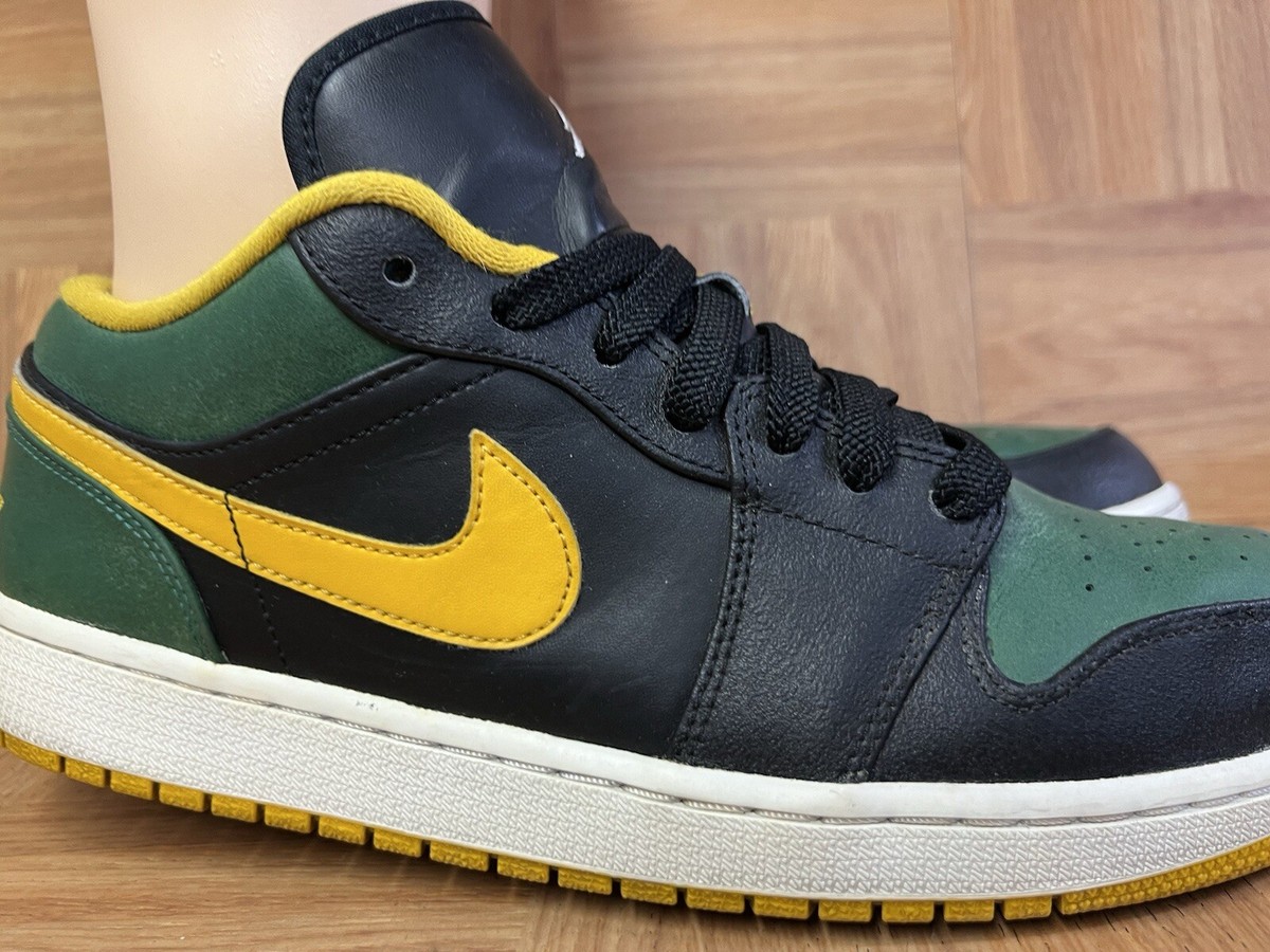RARE🔥 Sz 12 - Nike Air Jordan Retro 1 Low Black Sonics Gold RARE🔥 Sz 12 - Nike Air Jordan Retro 1 Low Black Sonics Gold