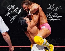 Randy Macho Man Savage Ricky The Dragon Steamboat Auto 8x10 Signed Photo Reprint