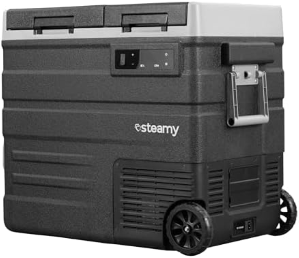 Steamy-E Dual Zone 65 Roller, Frigorifero Elettrico a Compressore con Ruote, 12/