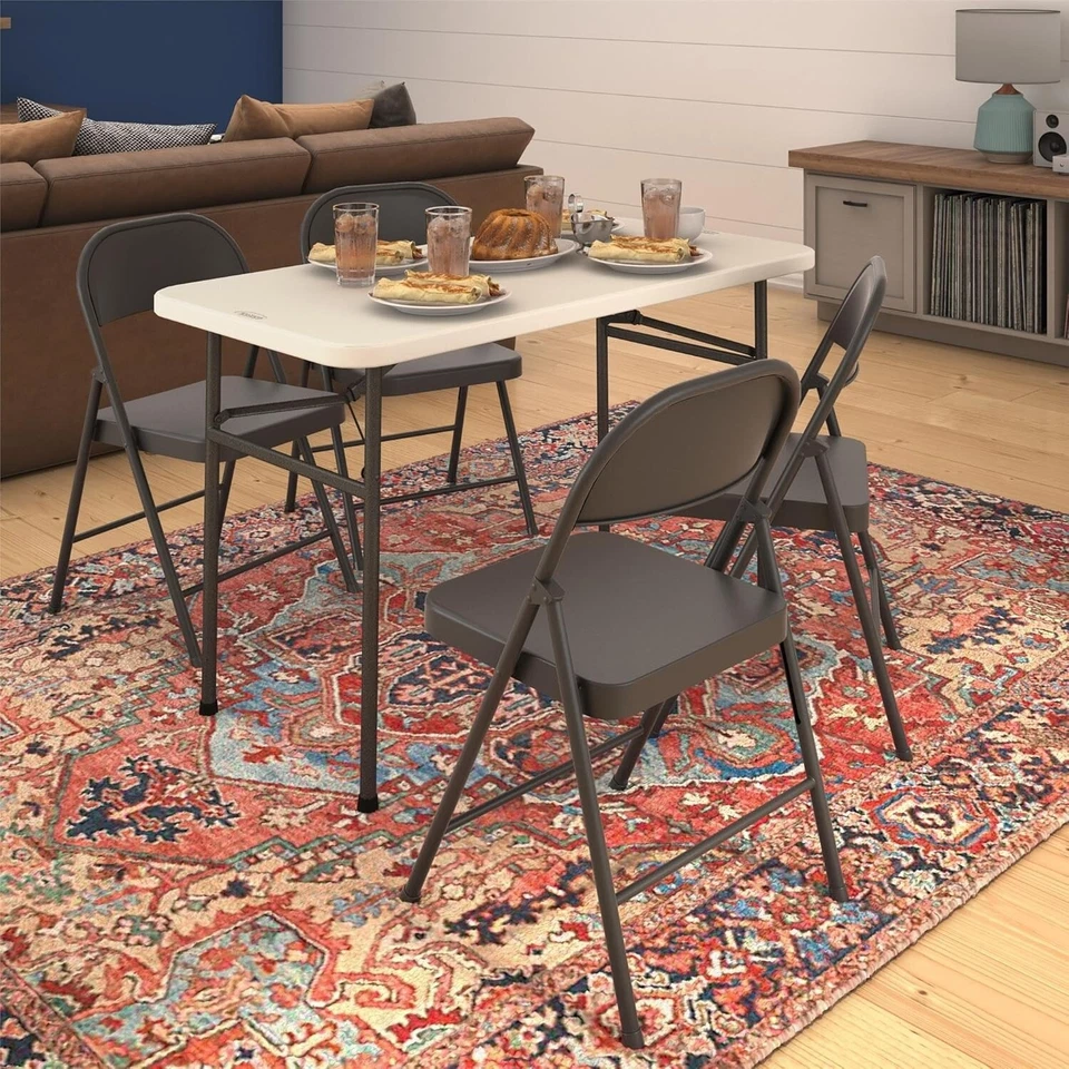 Silla Plegable De Acero, Ligera, Paquete De 4, Color Negro NUEVO US 2025 Foto 2 de 4