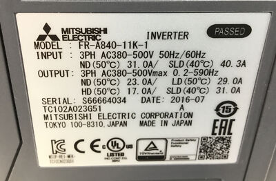 Mitsubishi FR-A840-11K-1 INVERTER 3Ph 0.2-590Hz 11KW 15HP