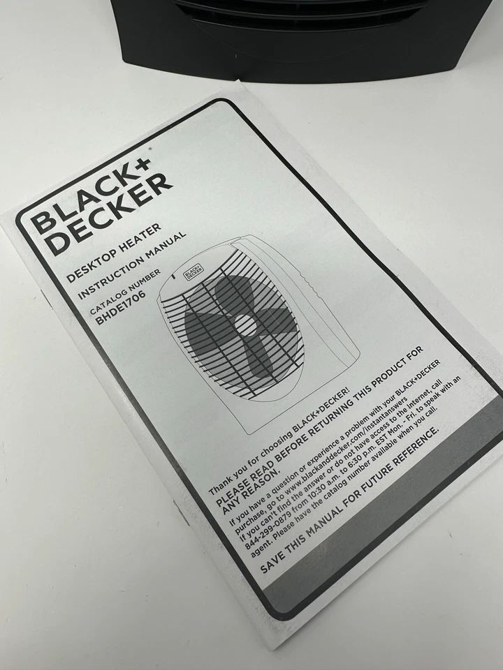 BLACK+DECKER BHDE1706 1500W Electronic Fan Heater Black/Silver Used VG - Image 4 of 4