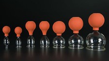  7er Schröpfset m. Ball 10-70mm,Schröpfglas,Schröpfgläser Orig. Lauschaer Glas