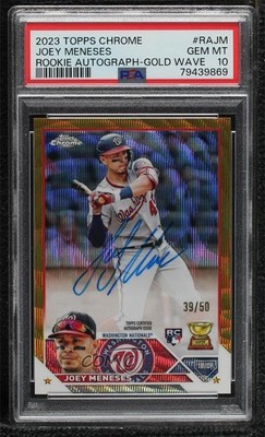 2023 Topps Chrome Rookie Gold Wave Refractor 39/50 Joey Meneses Auto RC 0vc5