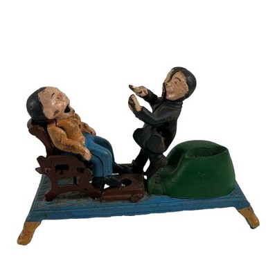 Vintage Cast Iron The Dentist Chair Pulling Teeth Mechanical Bank