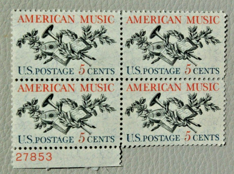 USPS Stamps .. 5c American Music .. MNH .. Block .. 1964