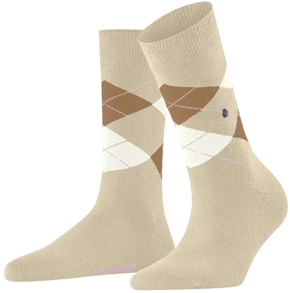 Burlington Aux femmes Basic Gift Box Argyle Coton Chaussettes - Rose - Photo 3/3