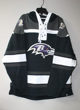 New NFL Baltimore Ravens lacer jersey style mid weight cotton hoodie men's L