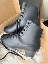 Lake Placid Cascade Adult Figure Ice Skates Sz7Black LP312M10 Stainless Preowned