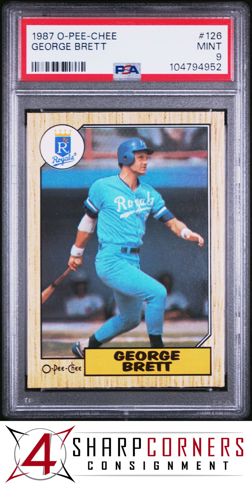 1987 O-PEE-CHEE #126 GEORGE BRETT ROYALS HOF PSA 9