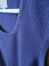 Pure Cashmere Women s Tank Top Vest Navy Size UK 14 US 8/10 EU 40 M/L