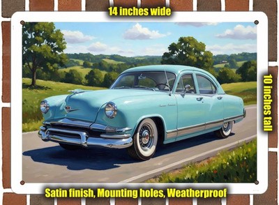 Metal Sign - 1952 Kaiser Deluxe Oil Painting - 14x10