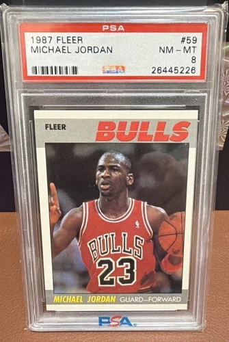 Michael Jordan 1987 fleer #59 2nd Year Beautiful Copy Clean PSA 8