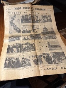 WOW! Greensburg PA Tribune Review V-E Supplement WWII On To Tokio! Newspaper