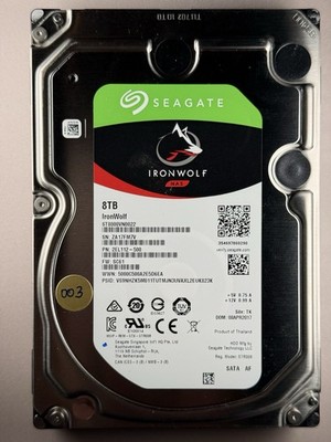 Seagate IronWolf 8TB 3.5'' SATA 7200RPM 256MB; powers on but SMART errors