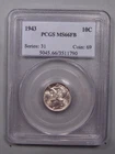 BU Gem Full Bands 1943 Silver Mercury Dimes NGC MS66 FB. #14