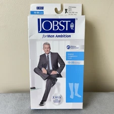 JOBST for Men Ambition Knee High Long Compression Socks 15-20 MmHg Black Size 3