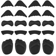 10 Pairs Heel Cushion Pads Toe Filler Inserts Forefoot One Size, Black